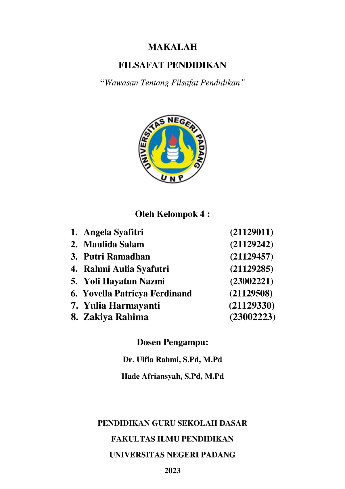 Filsafat Pendidikan - MAKALAH FILSAFAT PENDIDIKAN “Wawasan Tentang ...