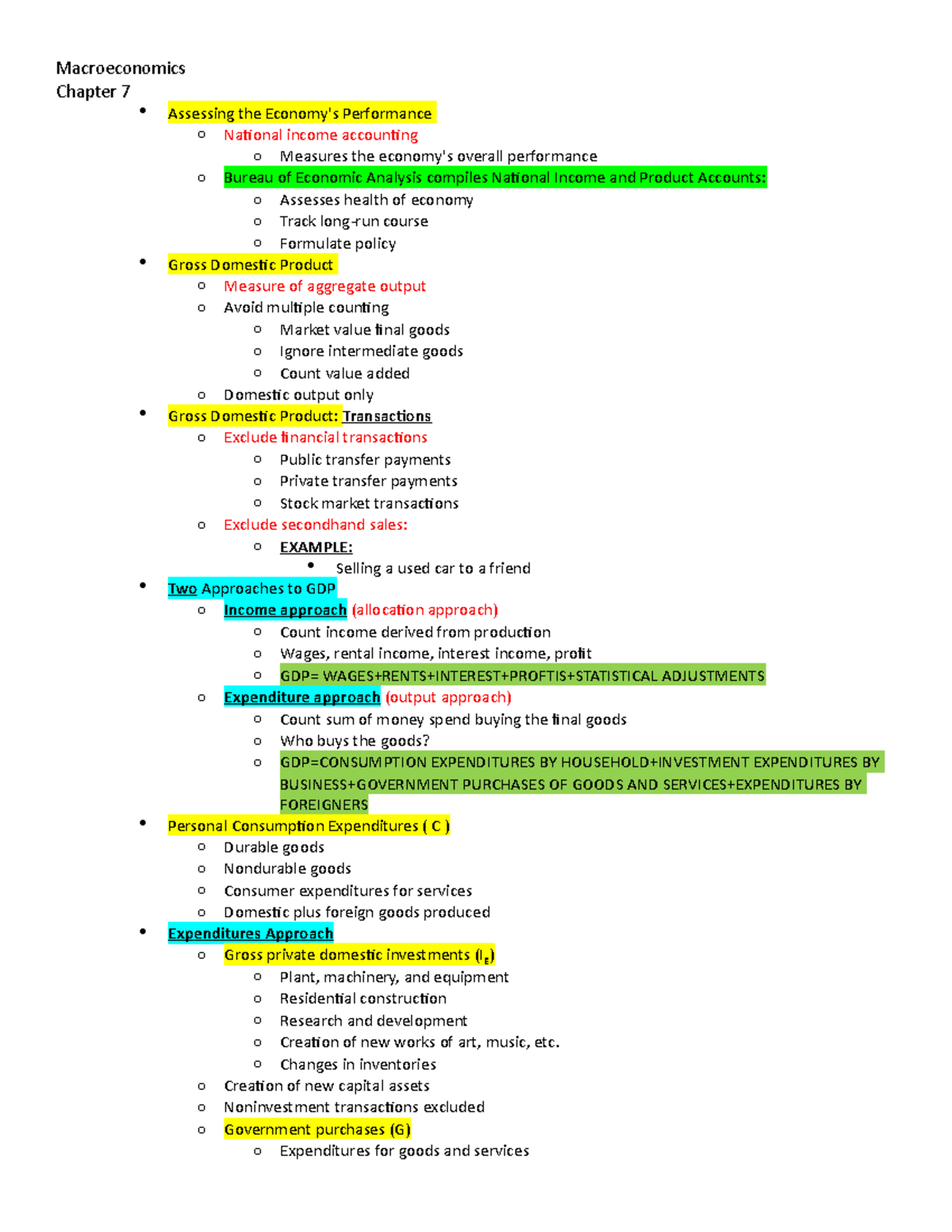 chapter 7 macroeconomics homework answers