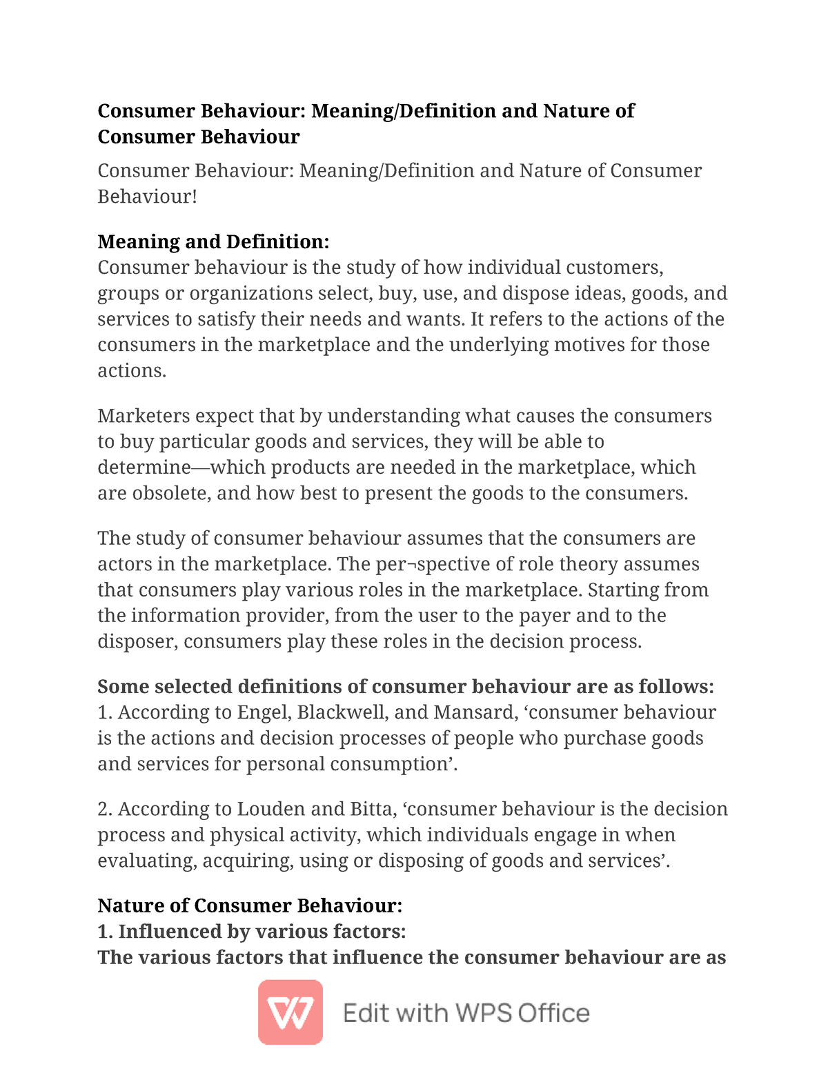 Consumer Behaviour - All Notes Realted To This Topic Is Available ...