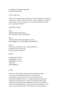 Physical disabilities intellectual exceptionally bright - CHILDREN'S ...