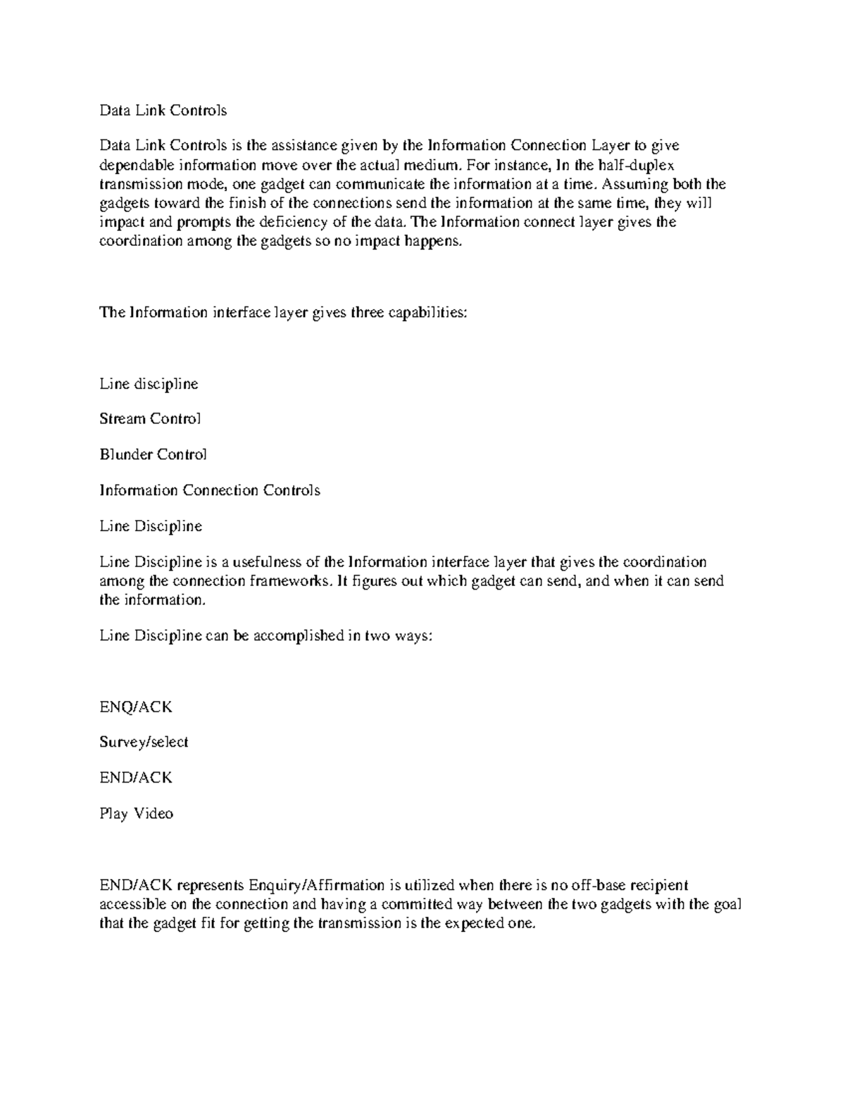 Data Link Controls in Computer Network - Data Link Controls Data Link ...