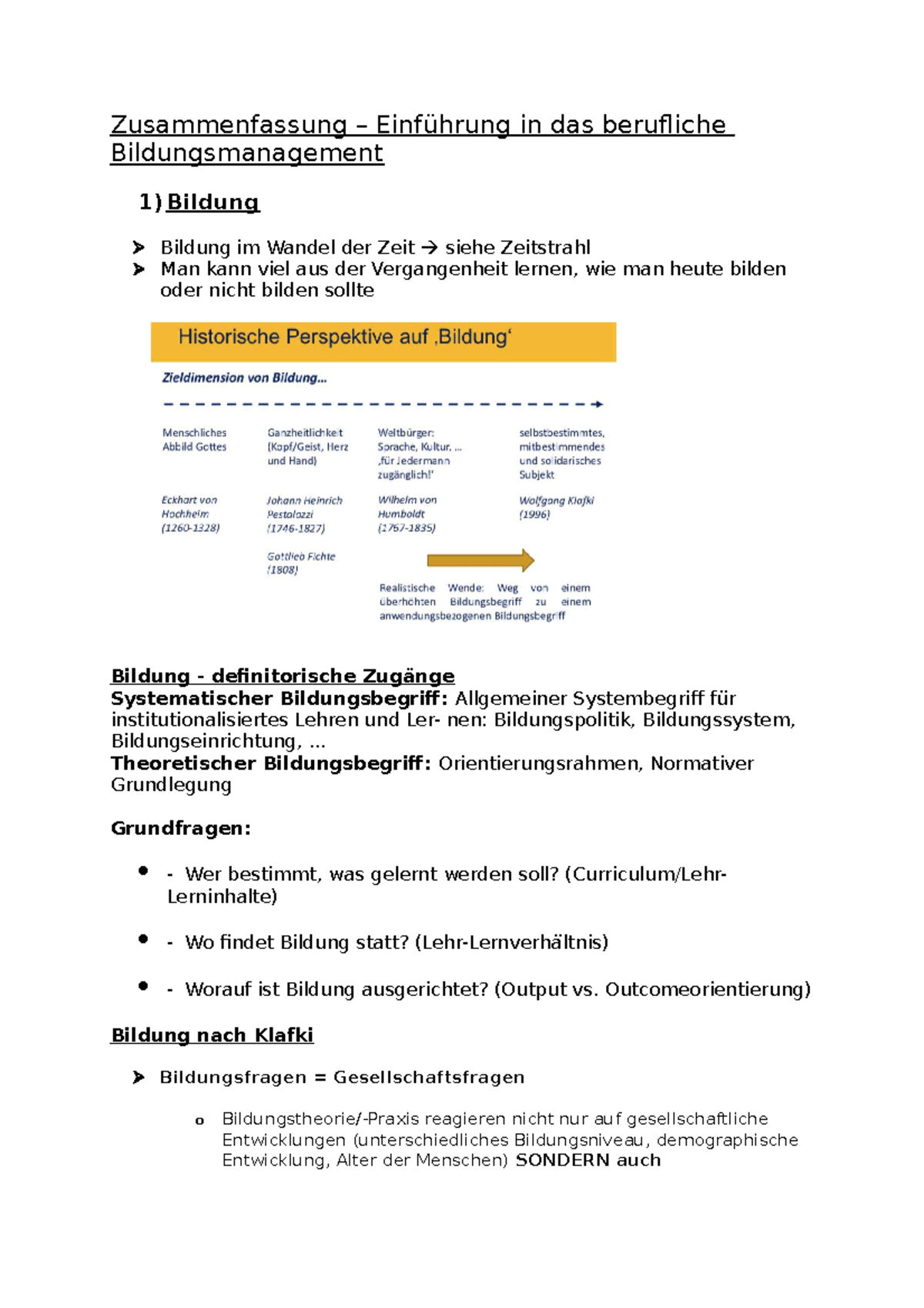 Zusammenfassung Bildungsmanagement - Zusammenfassung – Einführung In ...