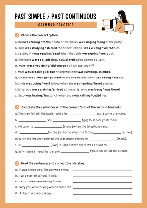 Present Simple And Continuous Grammar Practice Worksheet In Colorful ...