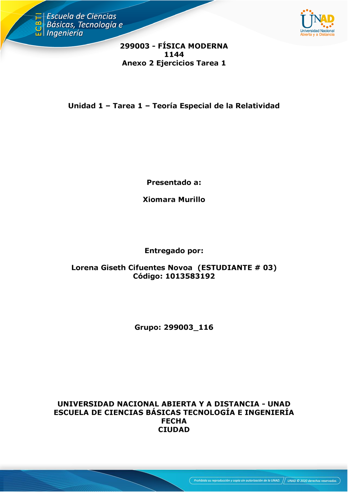 Anexo 2 Formato Tarea 1 Lorena Cifuentes - 299003 - FÕSICA MODERNA 1144 ...