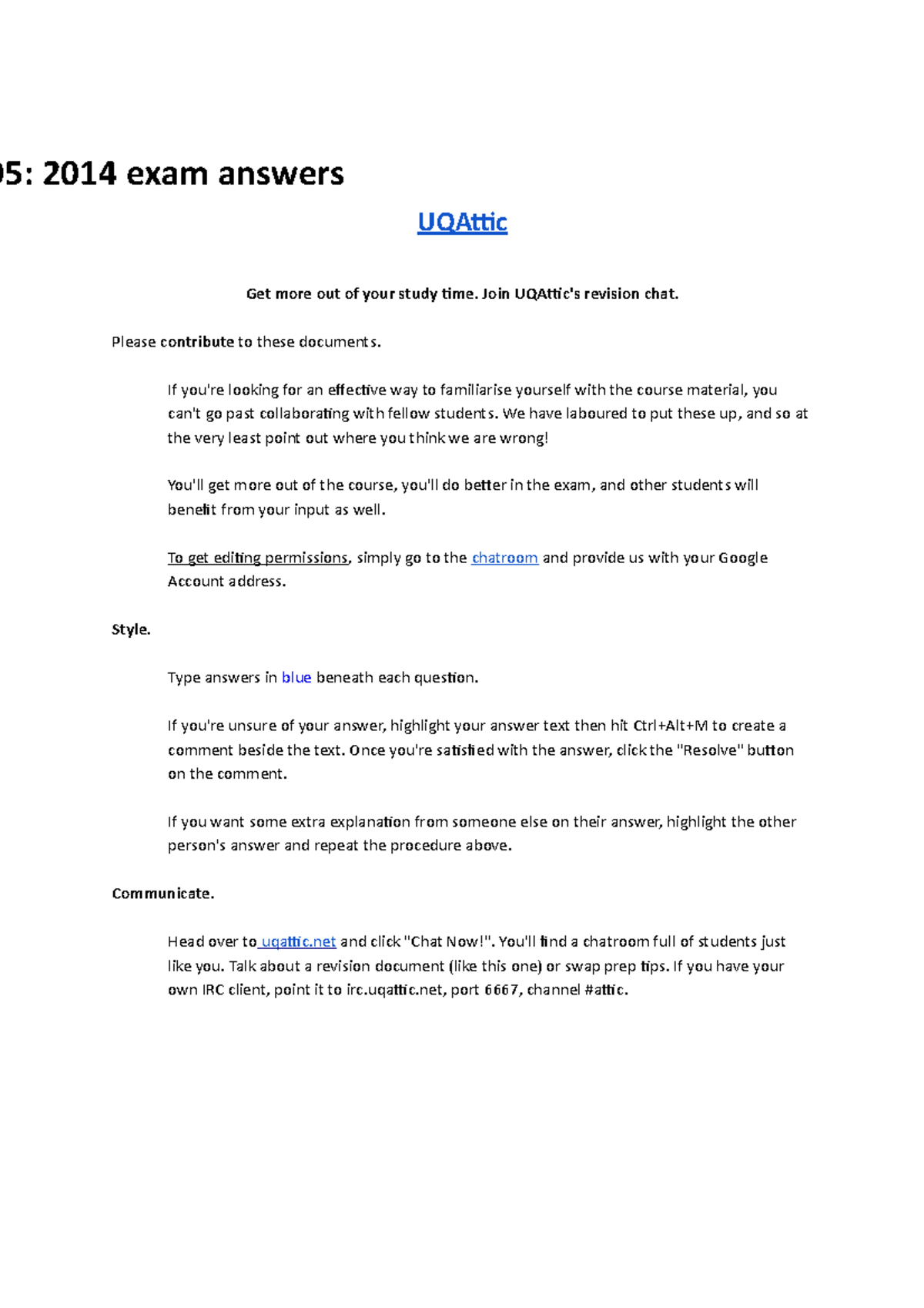 2014 Exam Paper Exam Exam Answers Uqattic Get More Out Of Your Study Time Join Uqattic S 2014 Exam Paper Exam Exam Answers Uqattic Get More Out Of Your Study Time Join Uqattic S