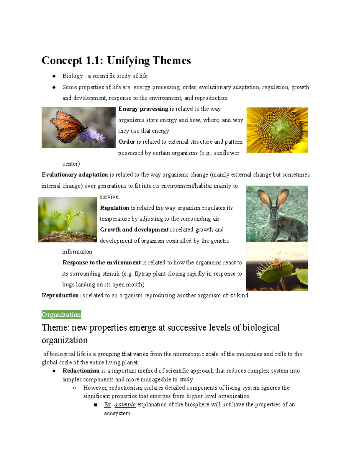 Ch 1 Evolution The Themes Of Biology And Scientific Inquiry 