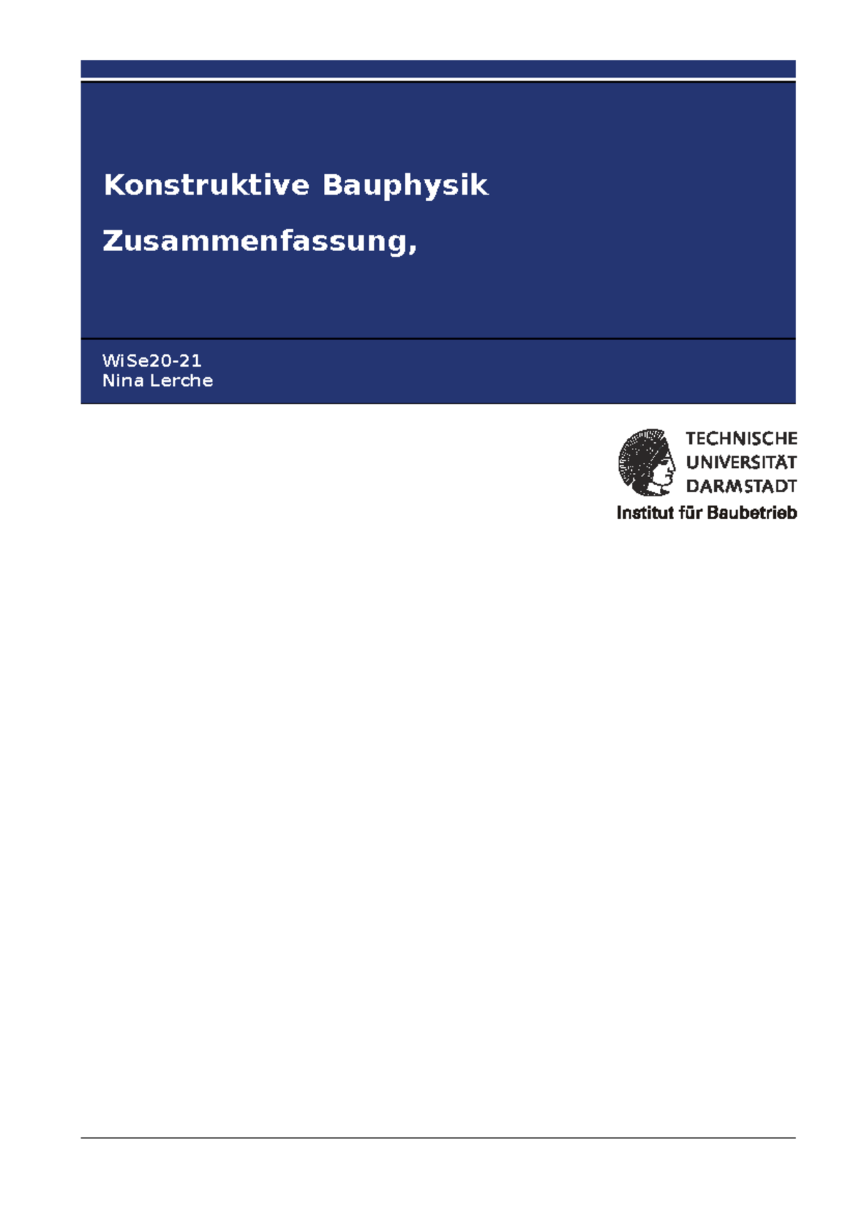 Wi Se2021 Konstruktive Bauphysik Zusammenfassung - Konstruktive ...