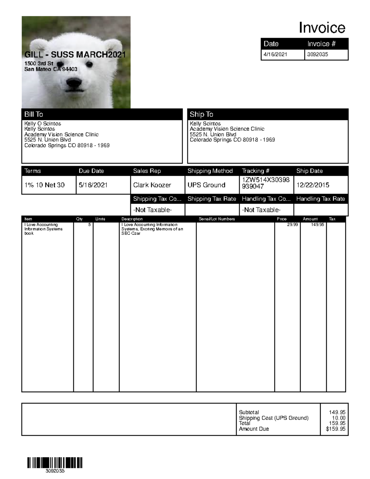 Invoice (practice) - what the actual fk is this - GILL - SUSS MARCH ...