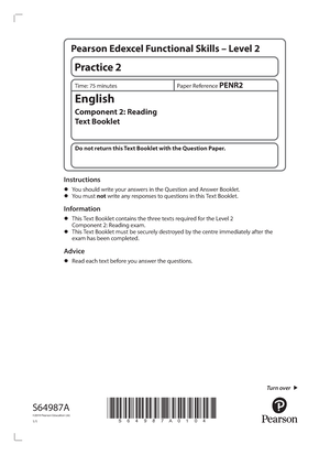 Pearson edexcel functional skills english level 2 reading mark scheme ...