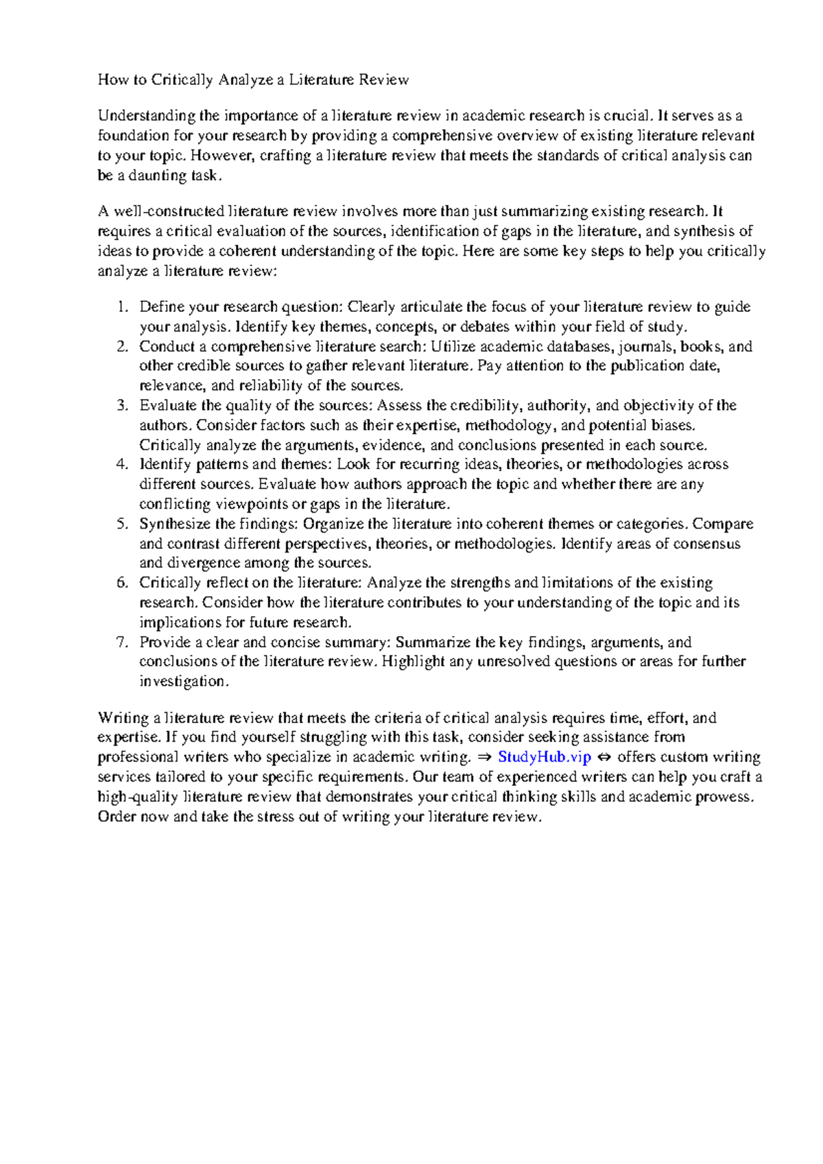 How To Critically Analyse Literature Review - How to Critically Analyze ...