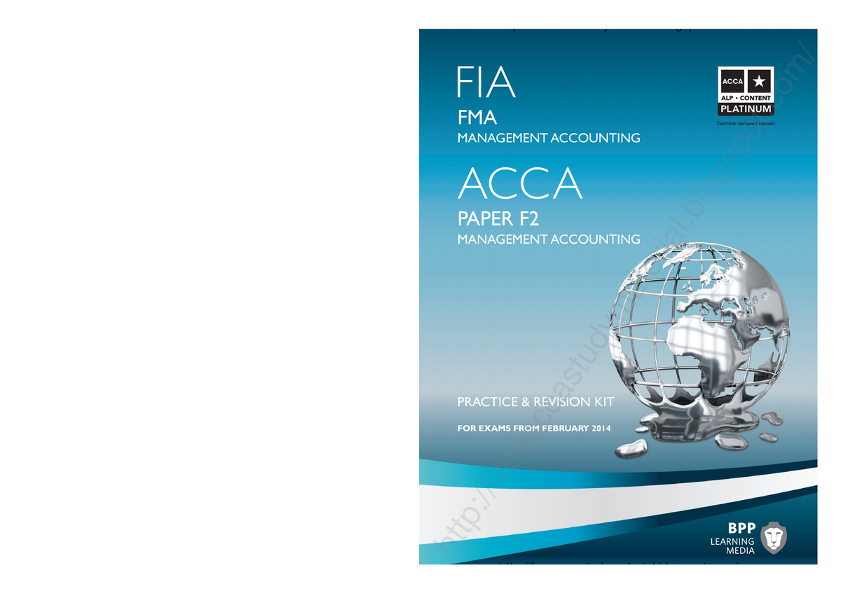 Pdfslide - Study Exam Kit - FIA FMA MANAGEMENT ACCOUNTING ACCA PAPER F ...