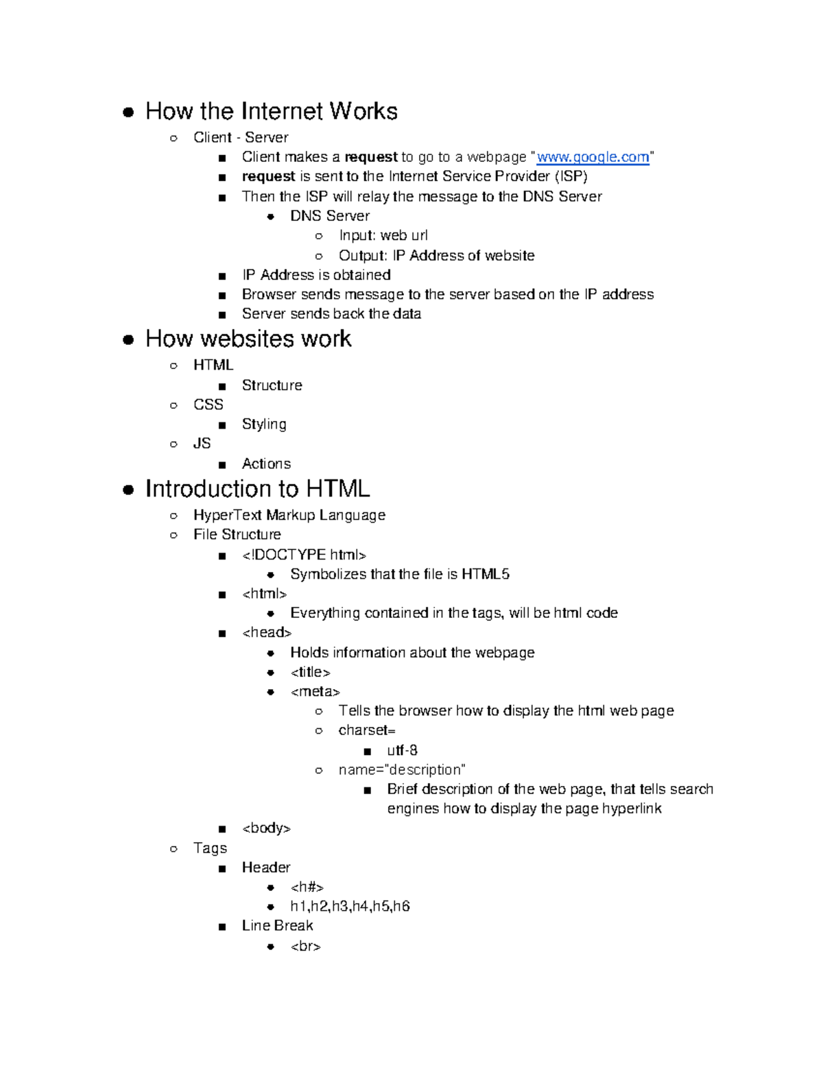 Copy of Complete Web Development Bootcamp Notes - How the Internet ...