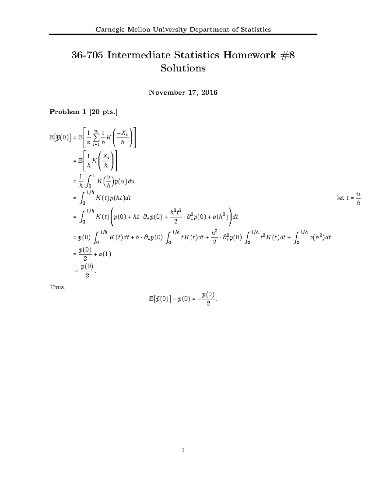 HW8sol - November 17, 2016. Answers. - Carnegie Mellon University ...