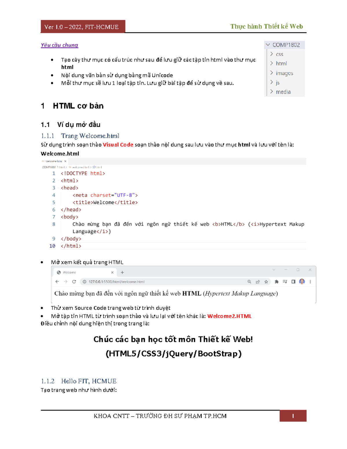 Lab01 HTML - Practice web - Ver 1 – 2022, FIT-HCMUE Thực hành Thiết kế ...