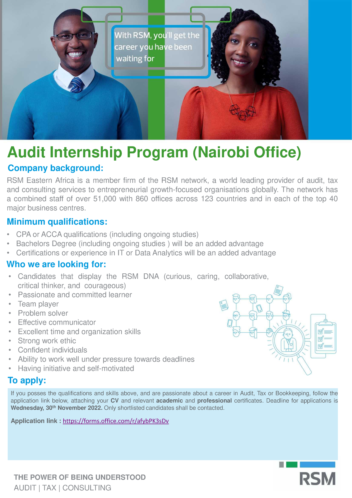 RSM InternshipRecruitment 2022 Audit Internship Program (Nairobi