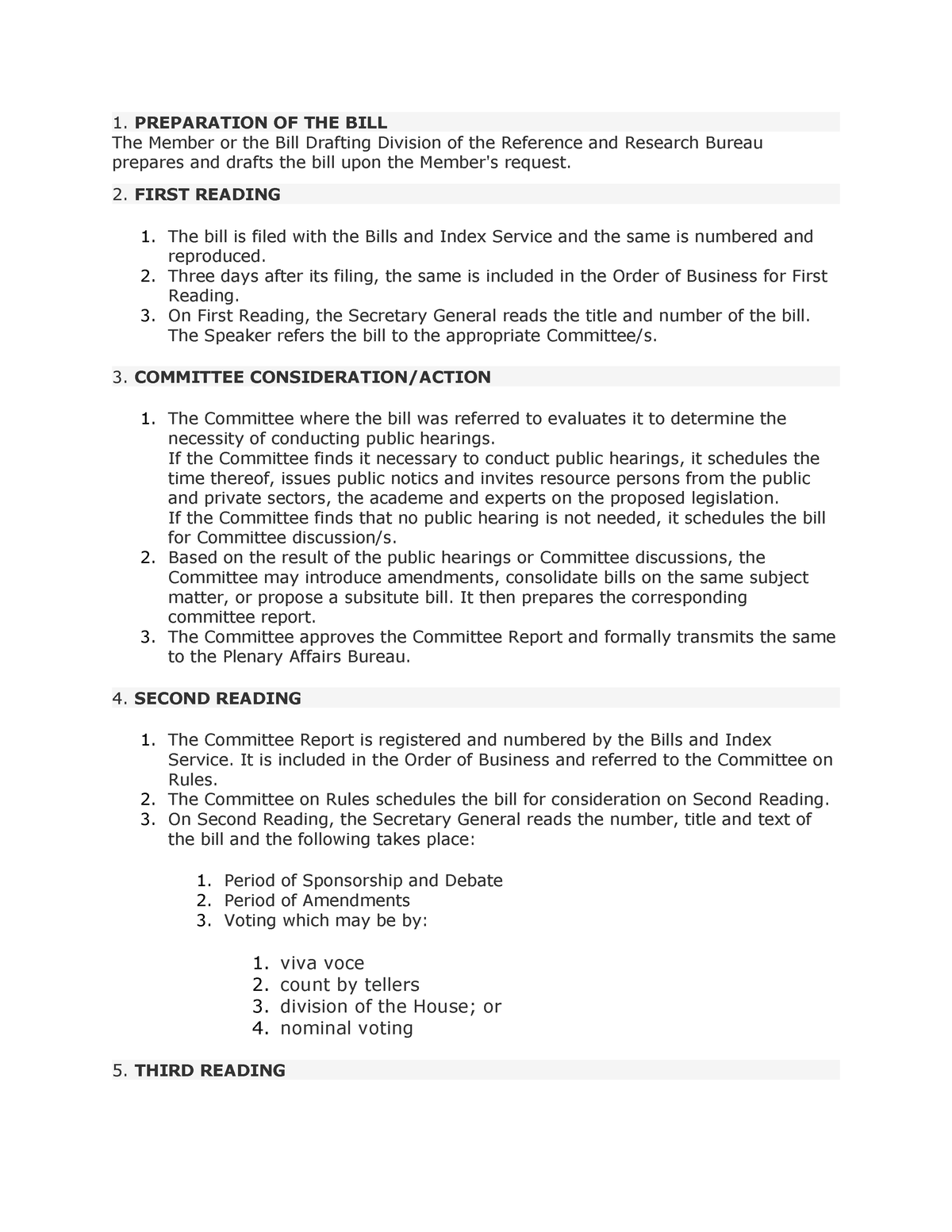 How A Bill Become A Law - Statutory Construction - 1. PREPARATION OF ...