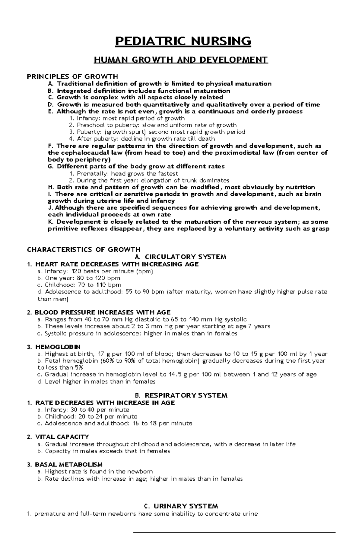 Pediatric Nursing Notes Pediatric Nursing Human Growth And Pediatric Nursing Notes Pediatric Nursing Human Growth And