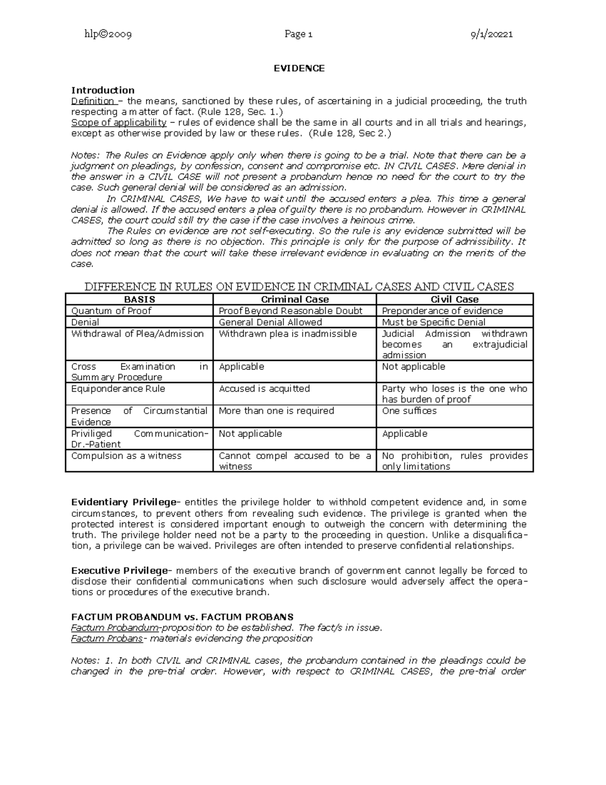 Evidence reviewer finals - EVIDENCE Introduction Definition – the means ...