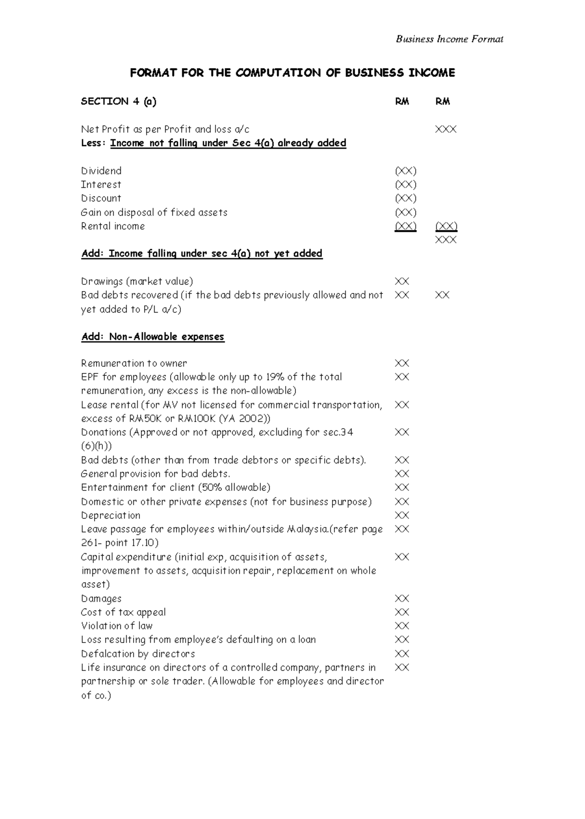 Computation Of Income Tax Format In Excel For Partnership Firm