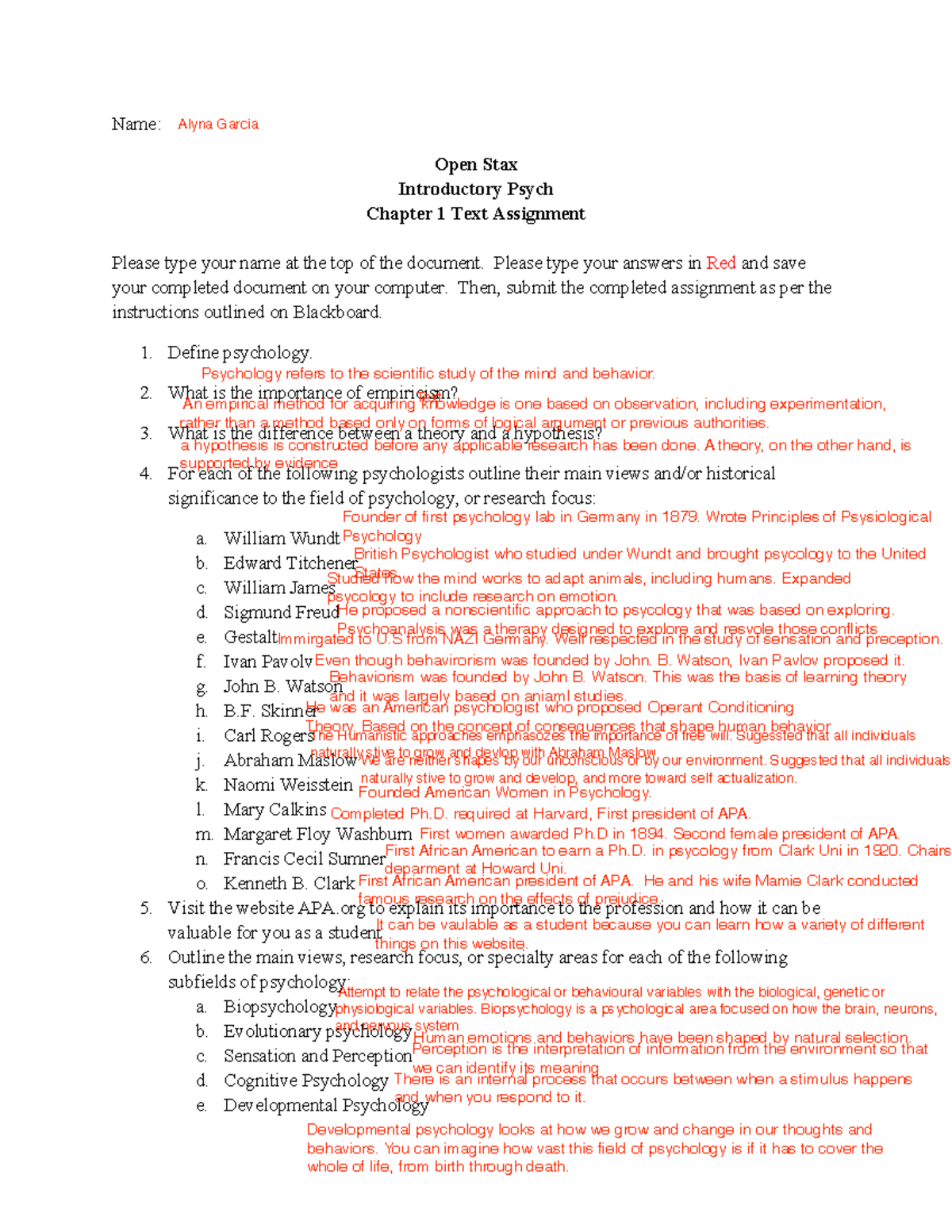 Open Stax Chapter 1 Text Assignment Copy 2 - Name: Open Stax ...