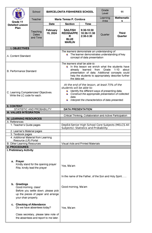 DLP 3 (Measure of Central Tendency (Grouped , Mean) - Grade 11 Detailed ...