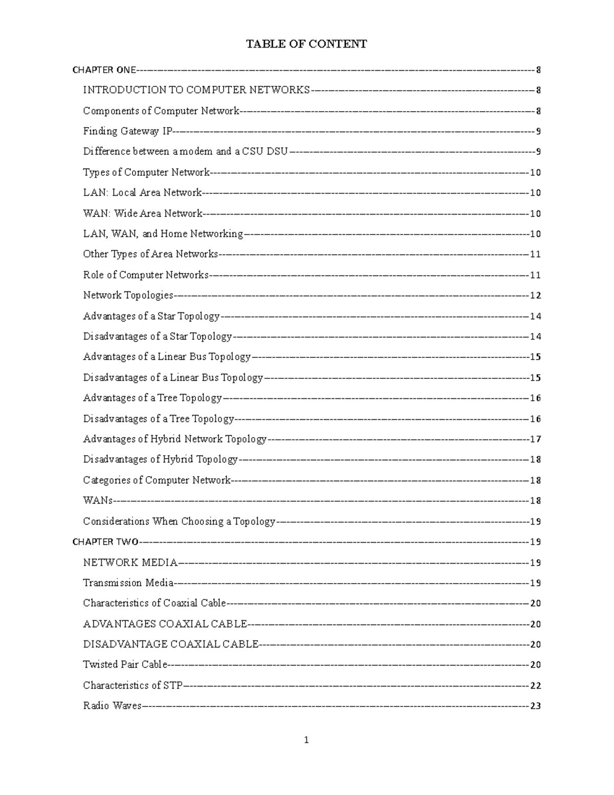 data-communication-and-networking-1-table-of-content-chapter-one