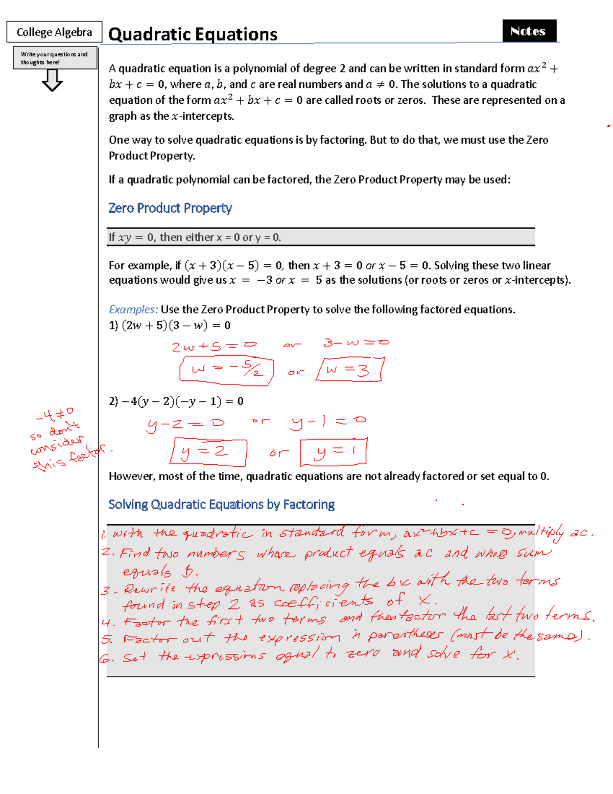 2-5-quadratic-equations-solutions-quadratic-equations-college-algebra