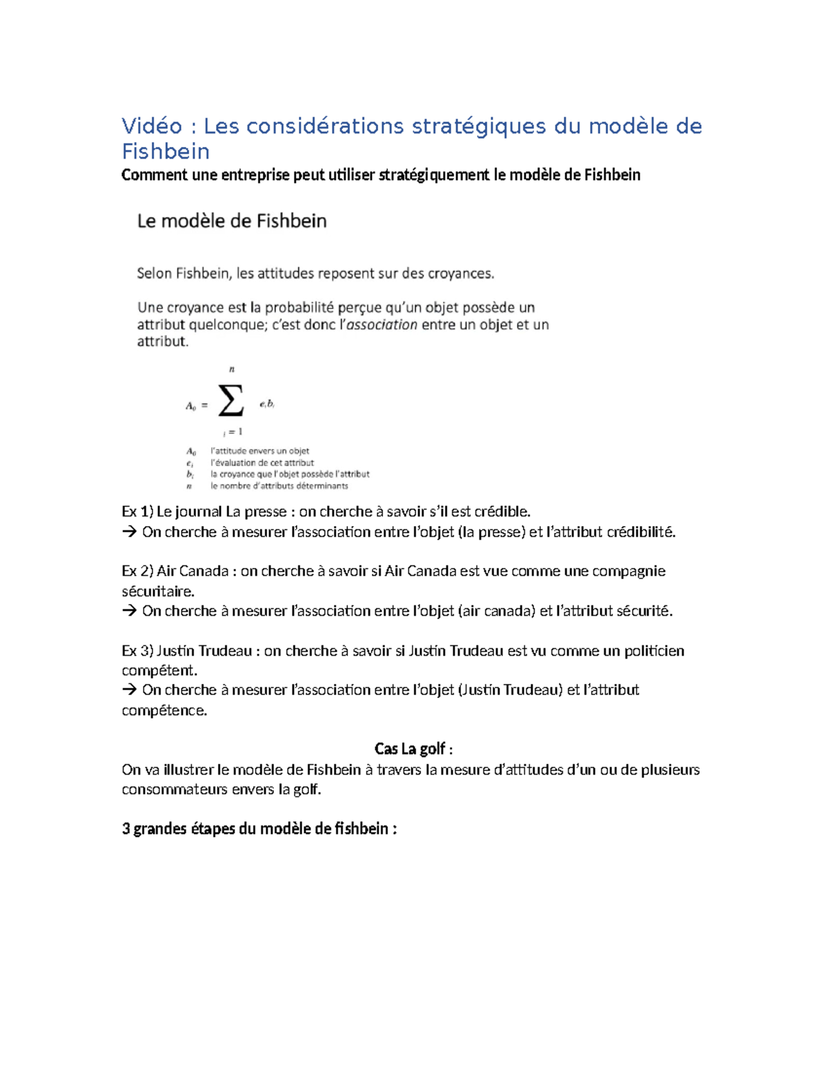 Fishbein - Vidéo : Les considérations stratégiques du modèle de ...