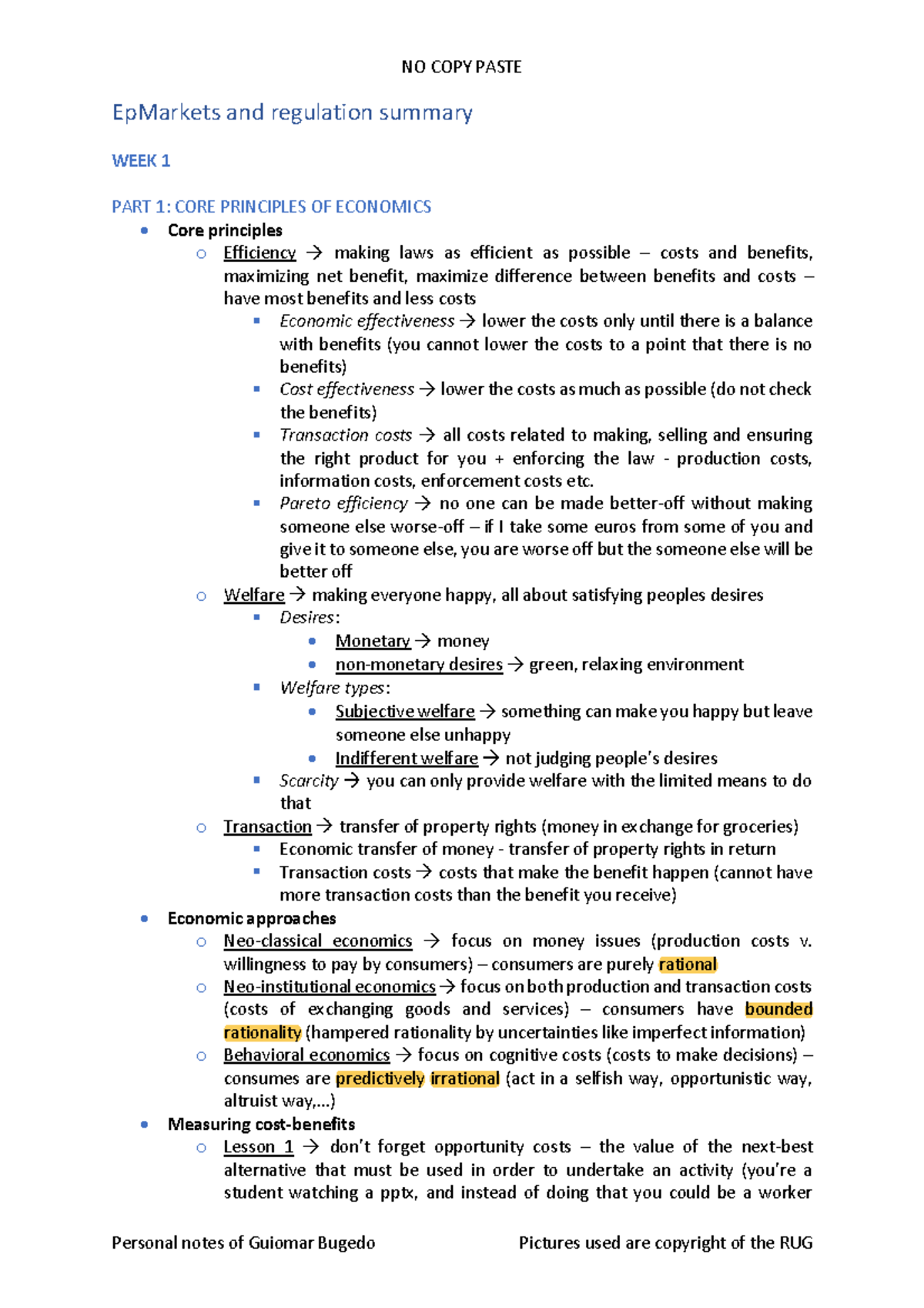 Markets and regulation summary EpMarkets and regulation summary WEEK