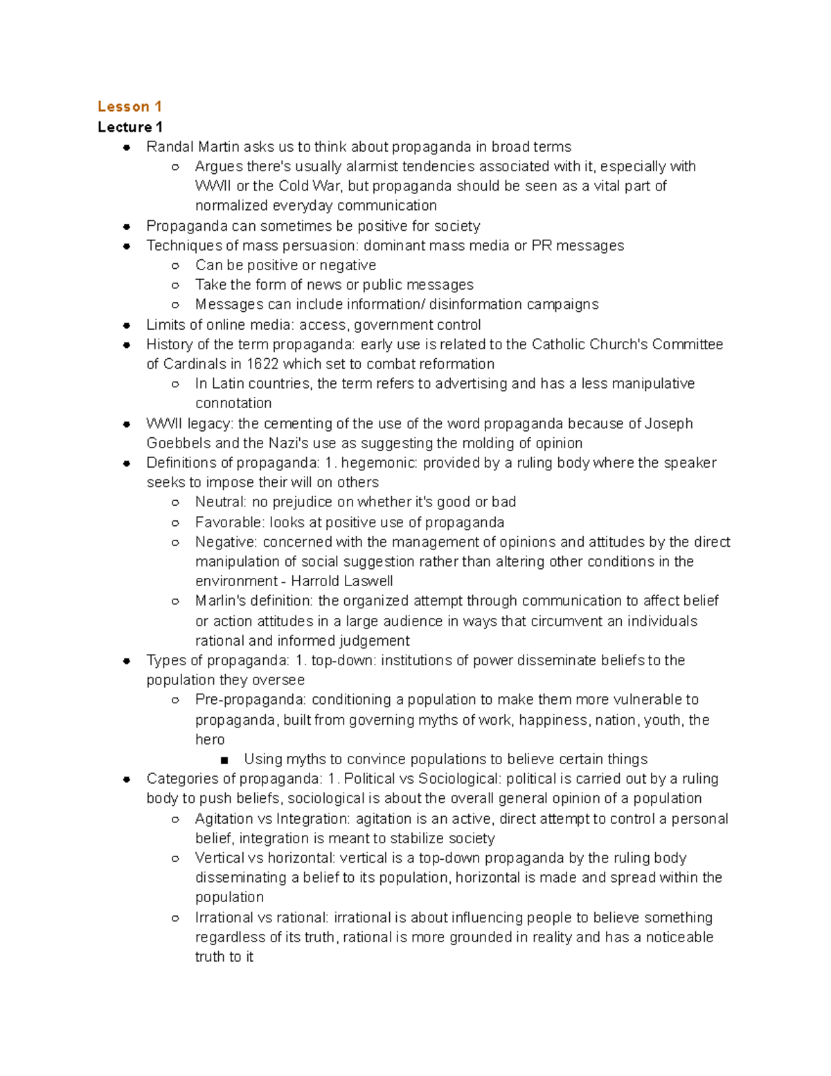 COMS 361 Lesson 1 Notes - Lesson 1 Lecture 1 Randal Martin asks us to ...
