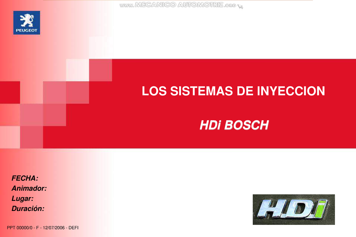 Curso Sistemas Inyeccion Hdi Bosch Componentes Estructura Circuitos ...