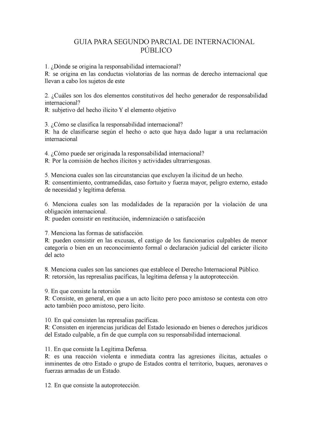 GUIA PARA Segundo Parcial DE Internacional Publico - Derecho ...