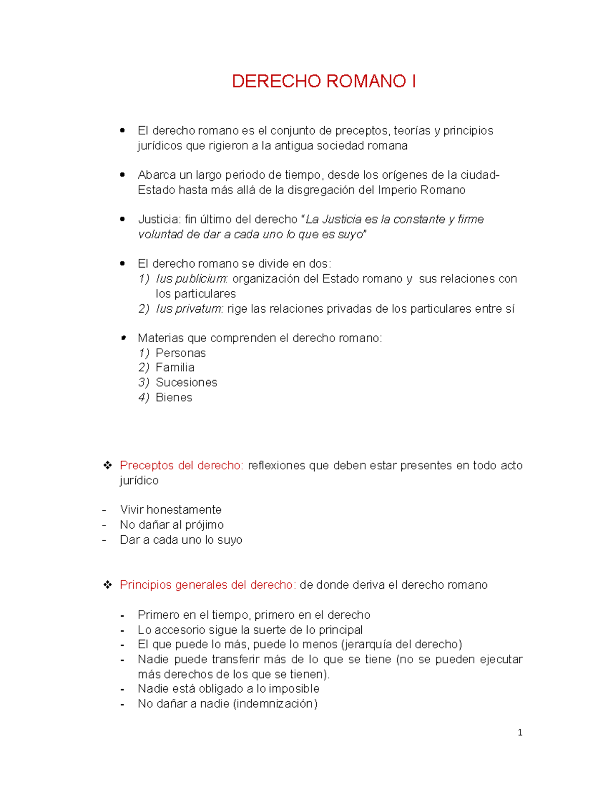 Resumen Derecho Romano I Dere 1201 Studocu