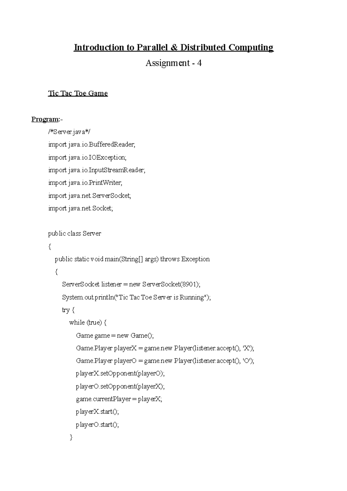 Assignment - 4 - Introduction to Parallel & Distributed Computing ...