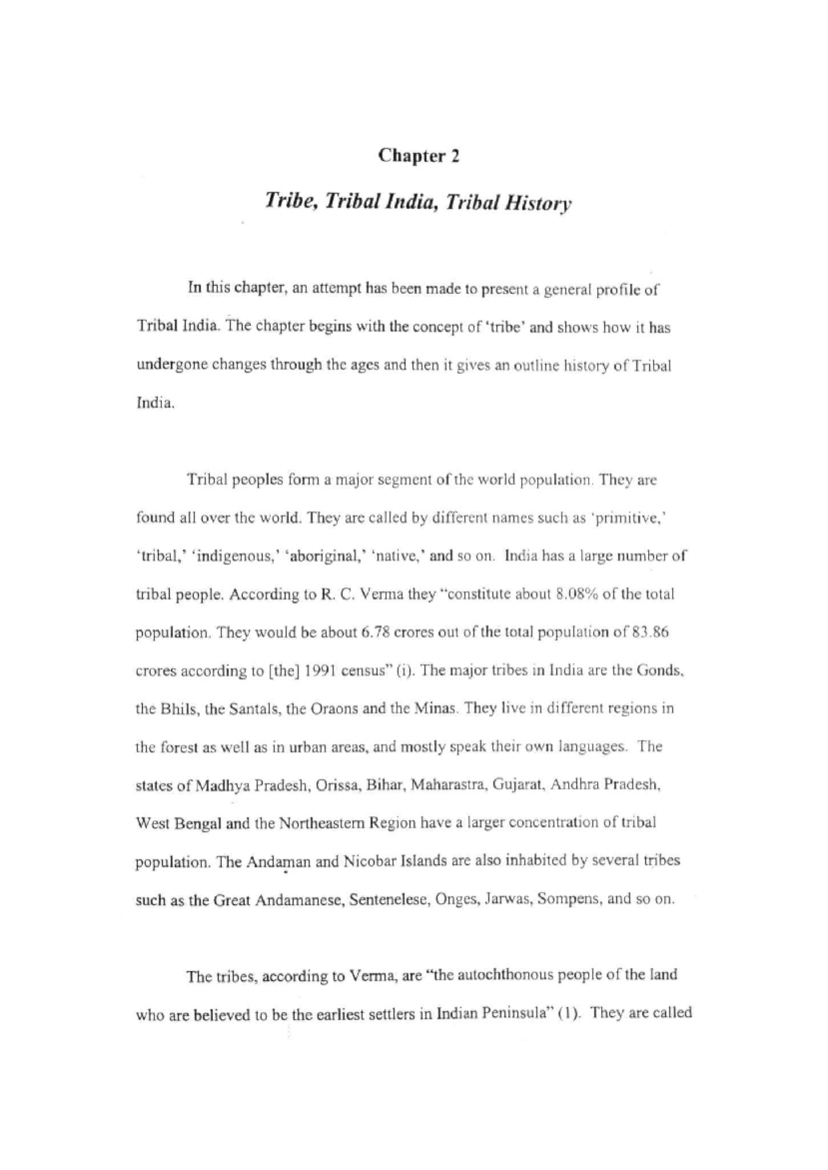 Tribe - Chapter 2 Tribe, Tribal India, Tribal History In this chapter ...