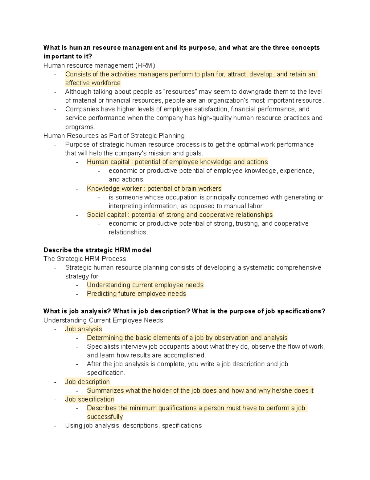 MGT 3370 Chapter 9 Notes - What is human resource management and its ...