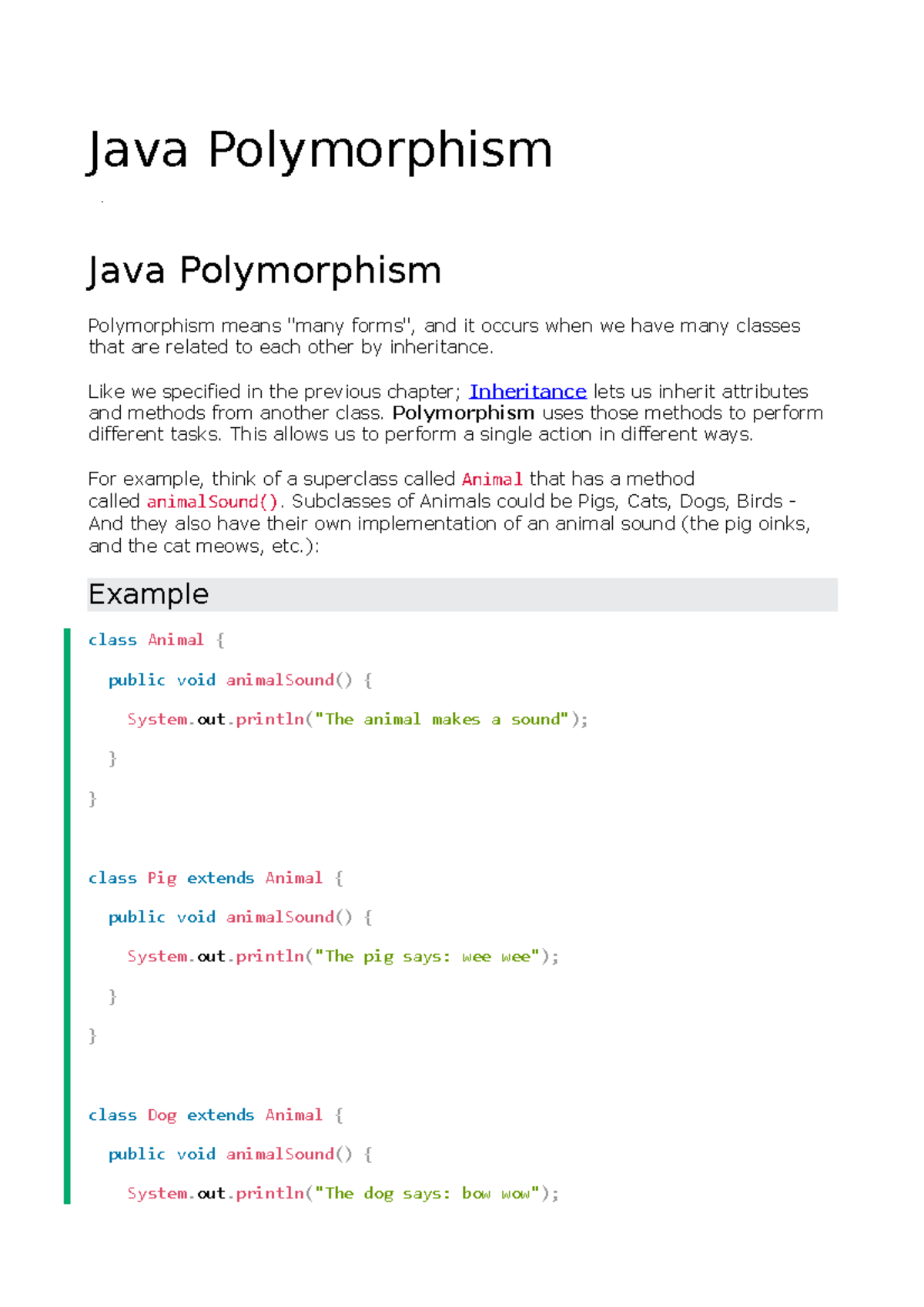 Java Polymorphism - Copy - Java Polymorphism Java Polymorphism ...