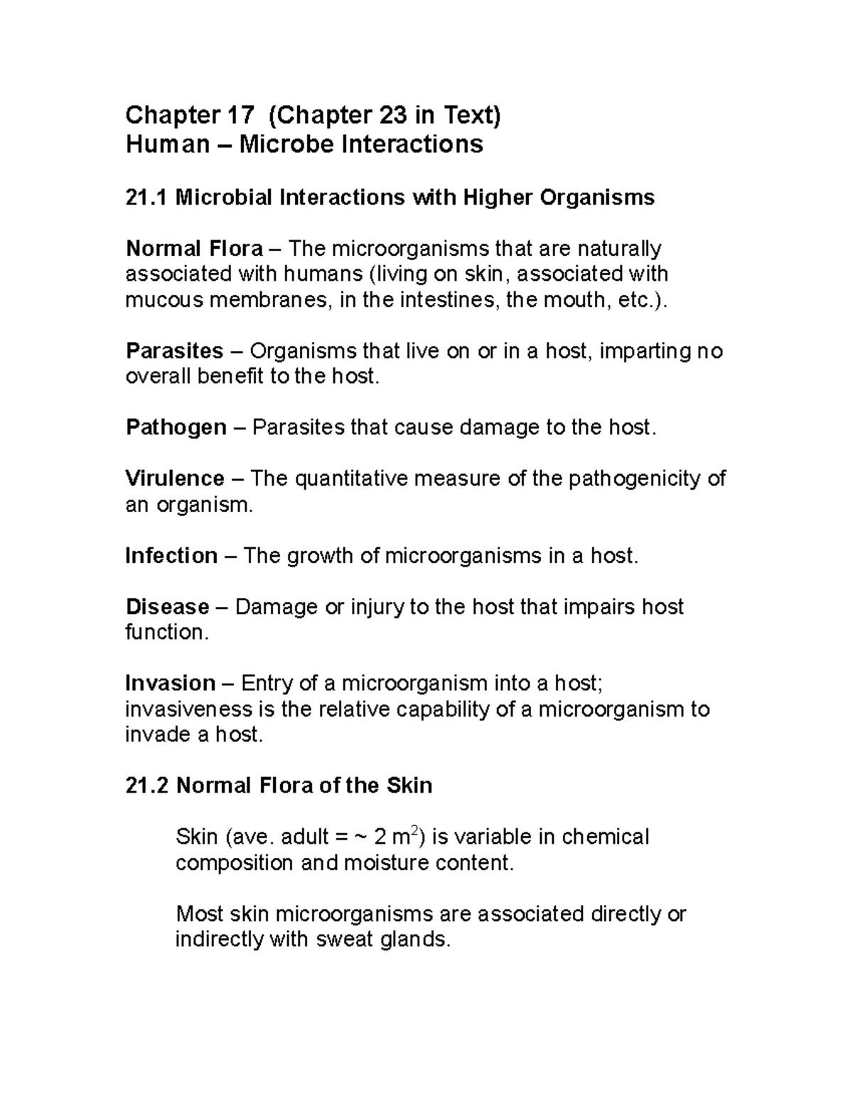 Chapter 17 Human Microbe Interactions - Chapter 17 (Chapter 23 In Text ...