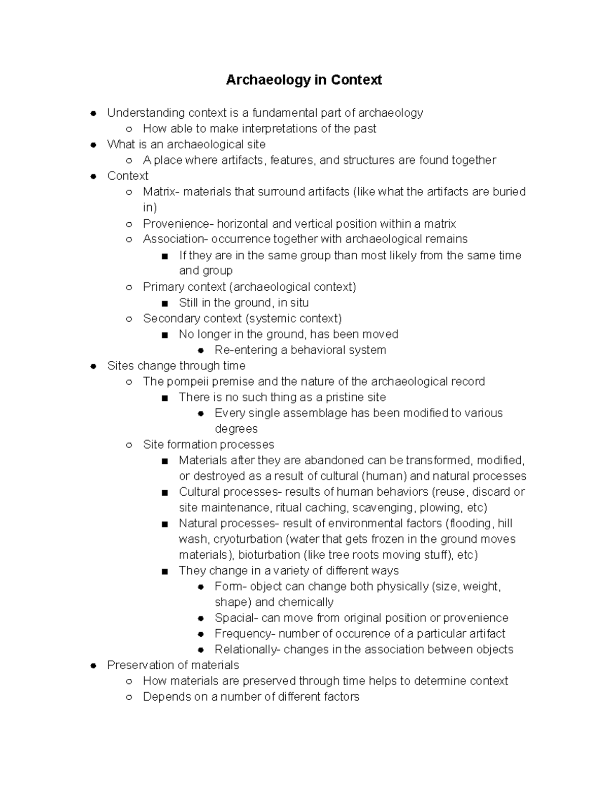 Archaeology in Context Studocu