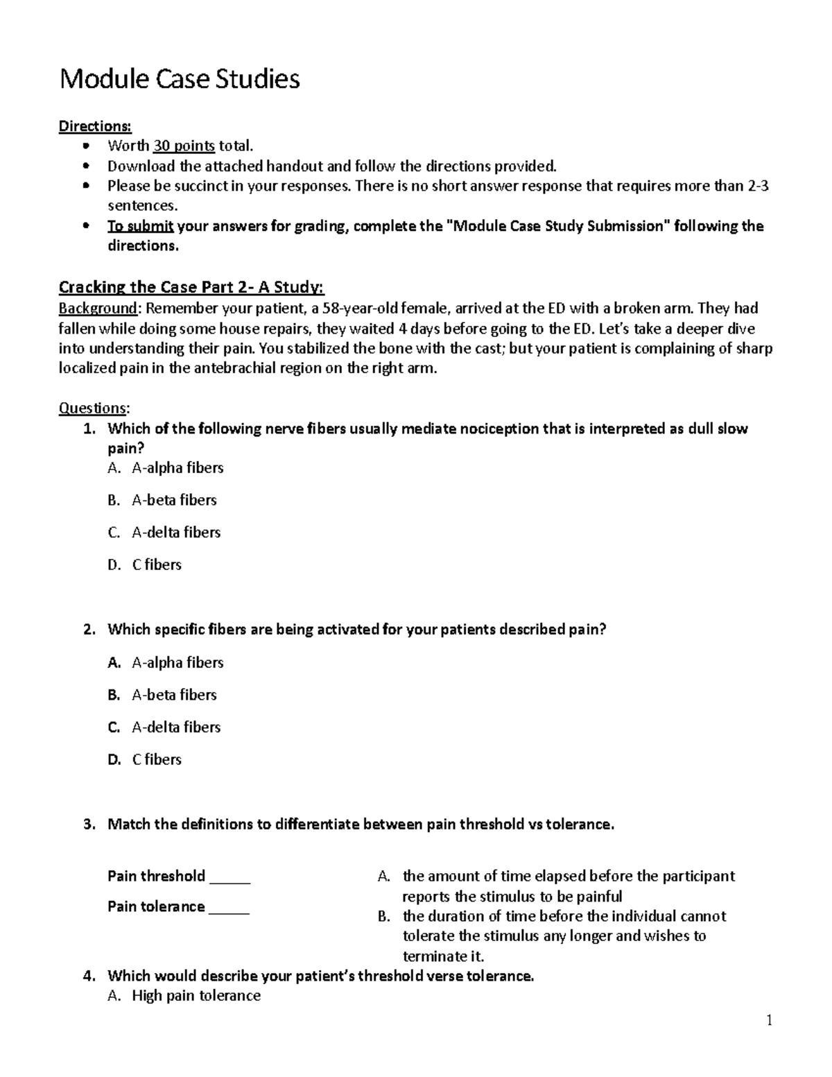 Case 5 BB - Case Study - Module Case Studies Directions: Worth 30 ...