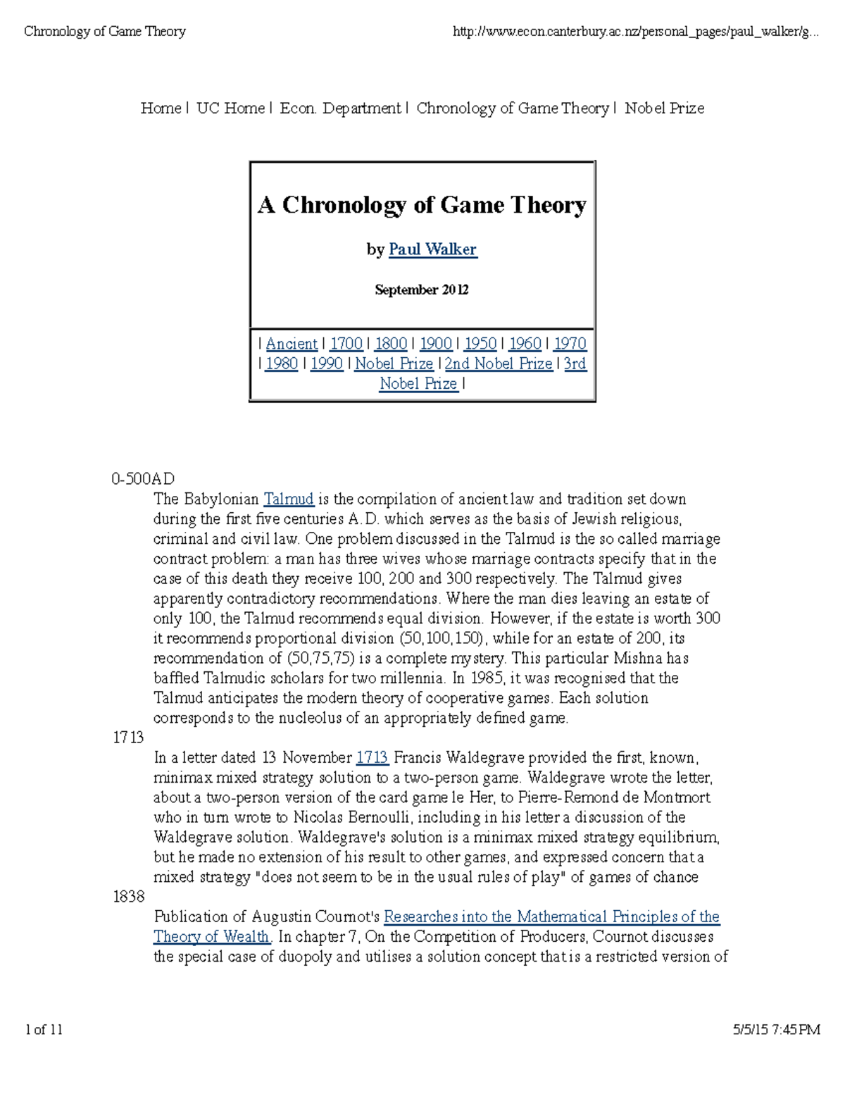 History Game Theory Economía Home UC Home Econ. Department