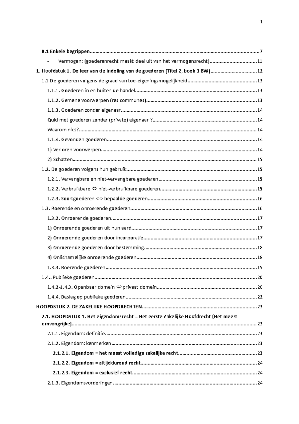 Goederenrecht -samenvatting -2022-2023 - HOOFDSTUK 1. Het ...