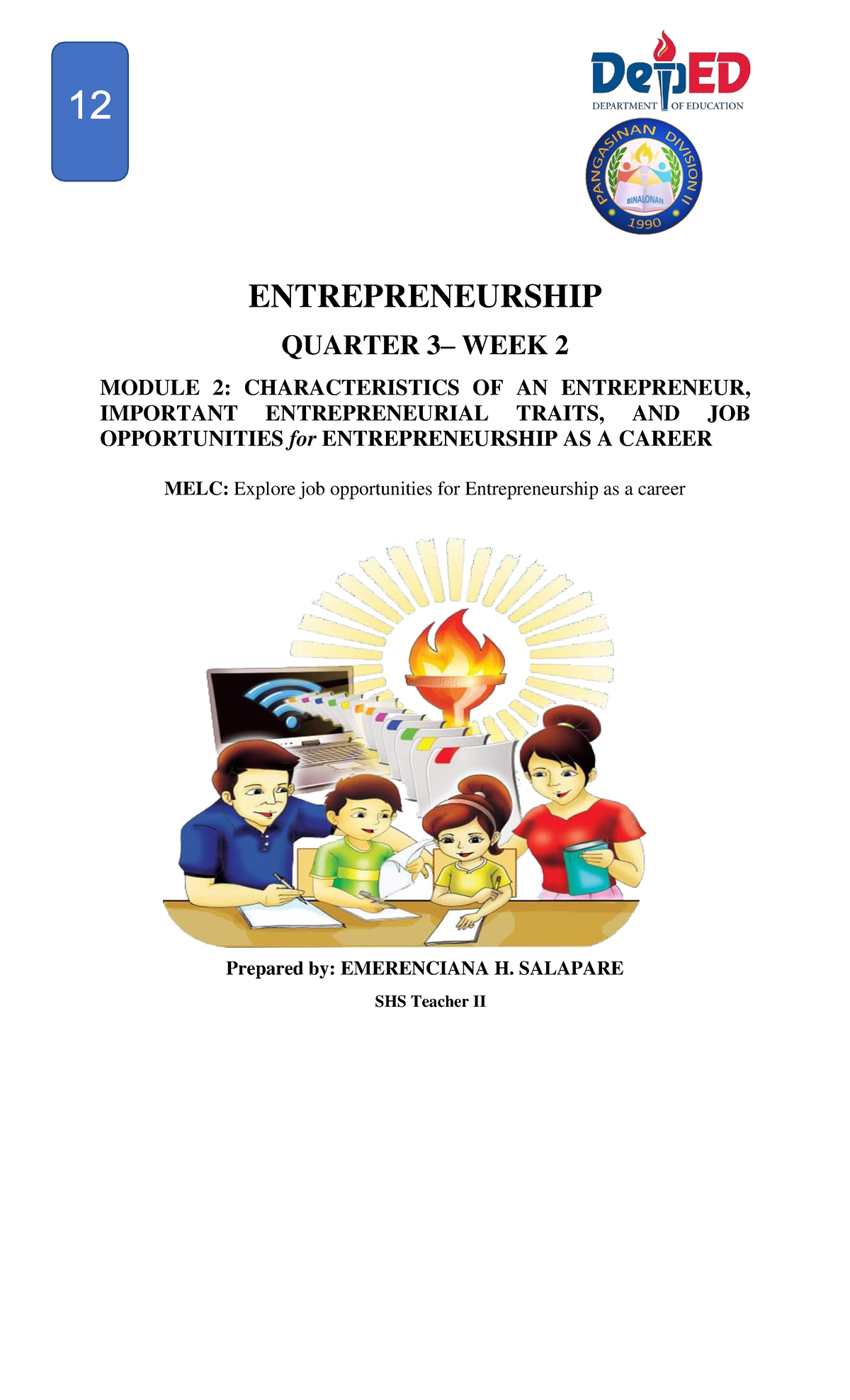 Entrepreneurship-WEEK-2 - ENTREPRENEURSHIP QUARTER 3– WEEK 2 MODULE 2 ...