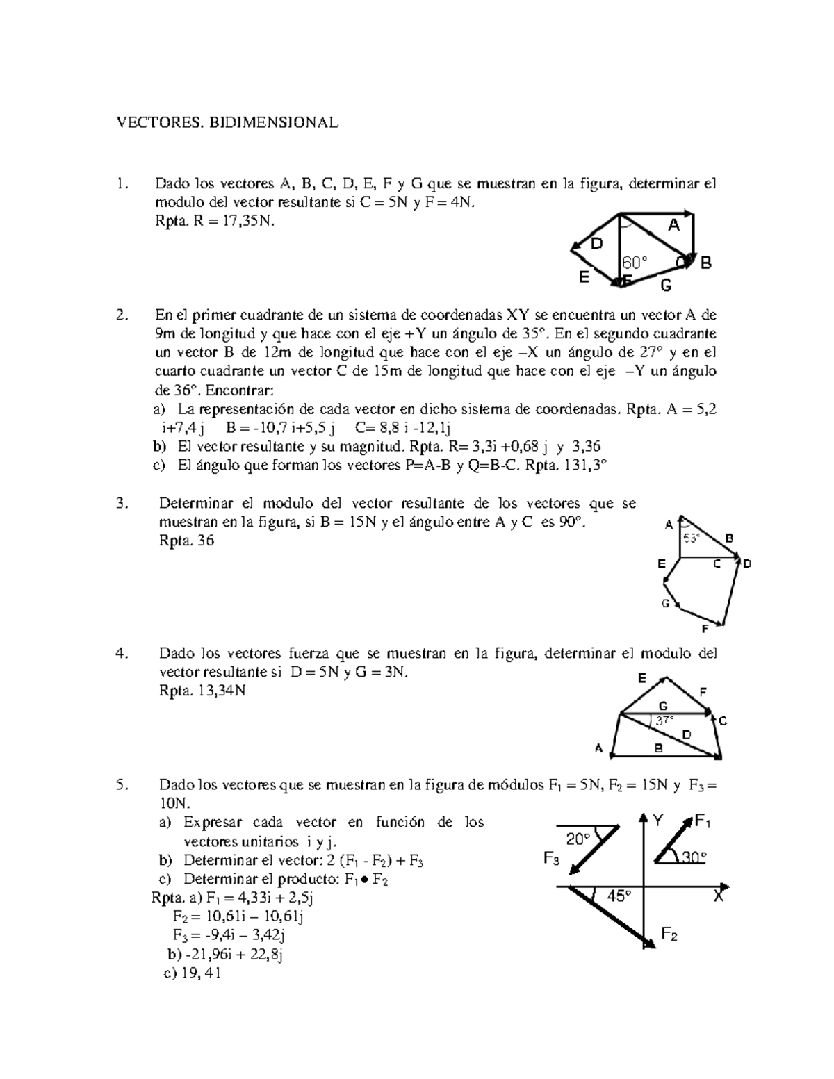 Prob 3 Vectores Ejercicios Resueltos VECTORES BIDIMENSIONAL Dado 