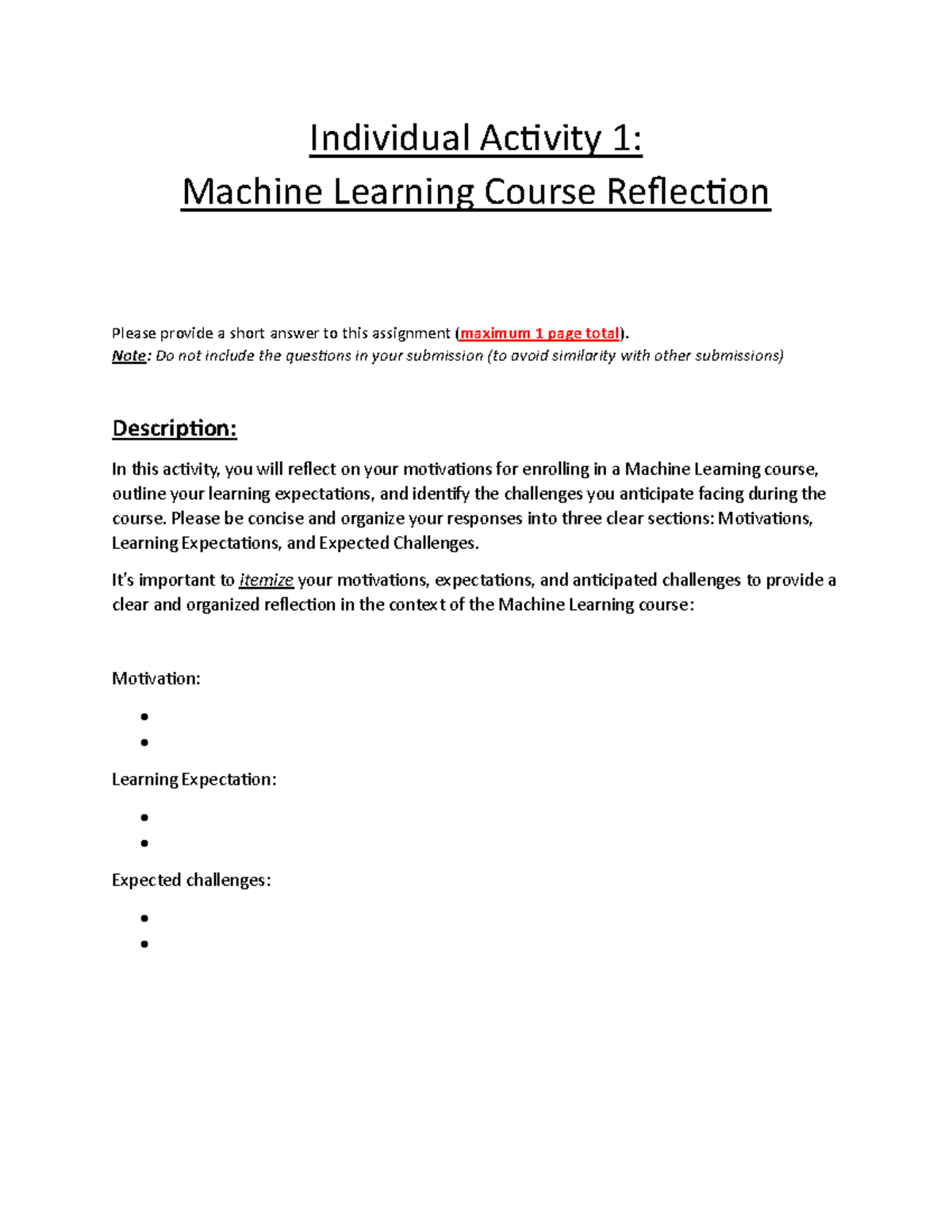 Individual Activity 1 - Note: Do not include the questions in your ...