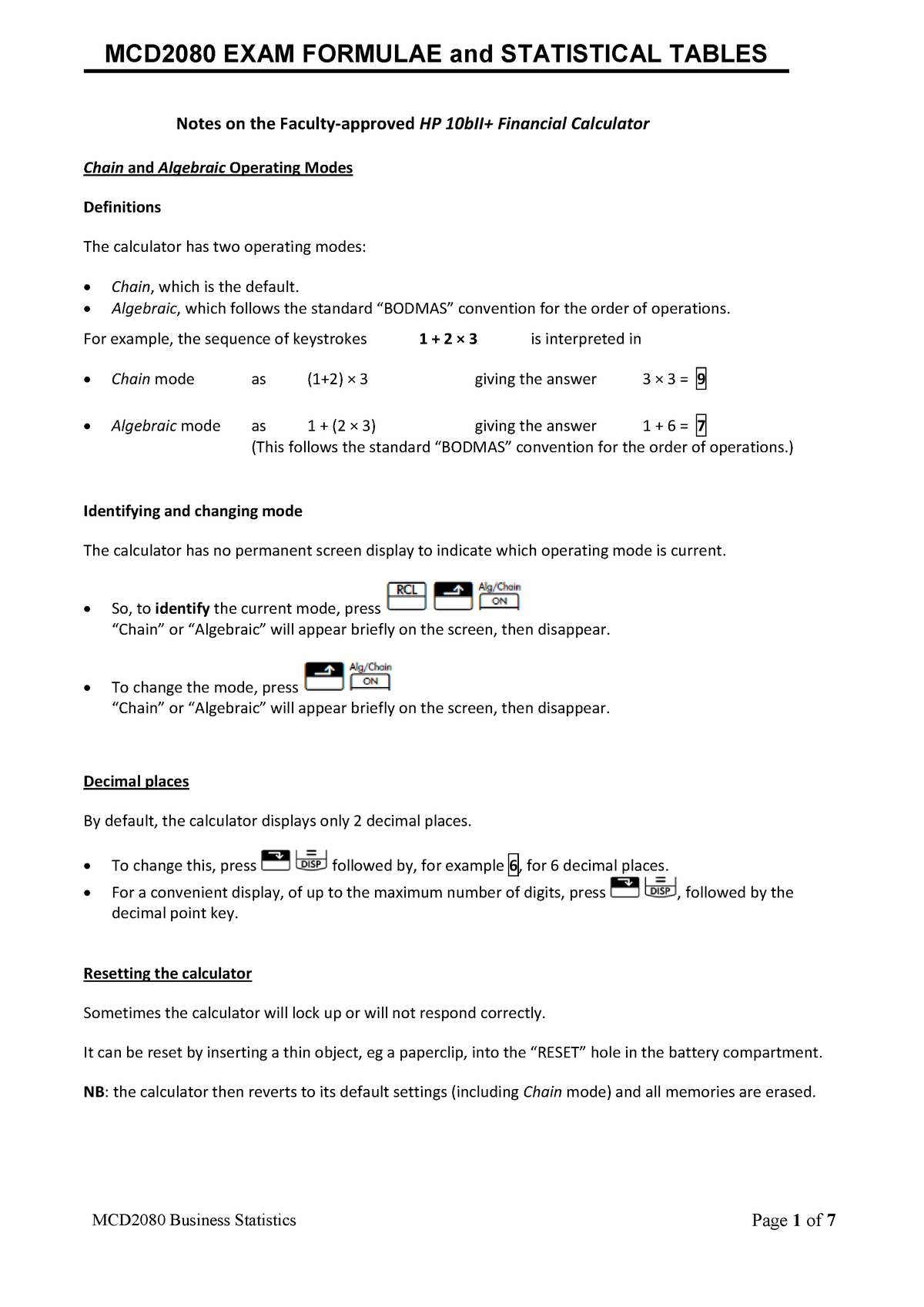 Exam MCD2080 Formulae Statistical Tables - MCD2080 EXAM FORMULAE And ...