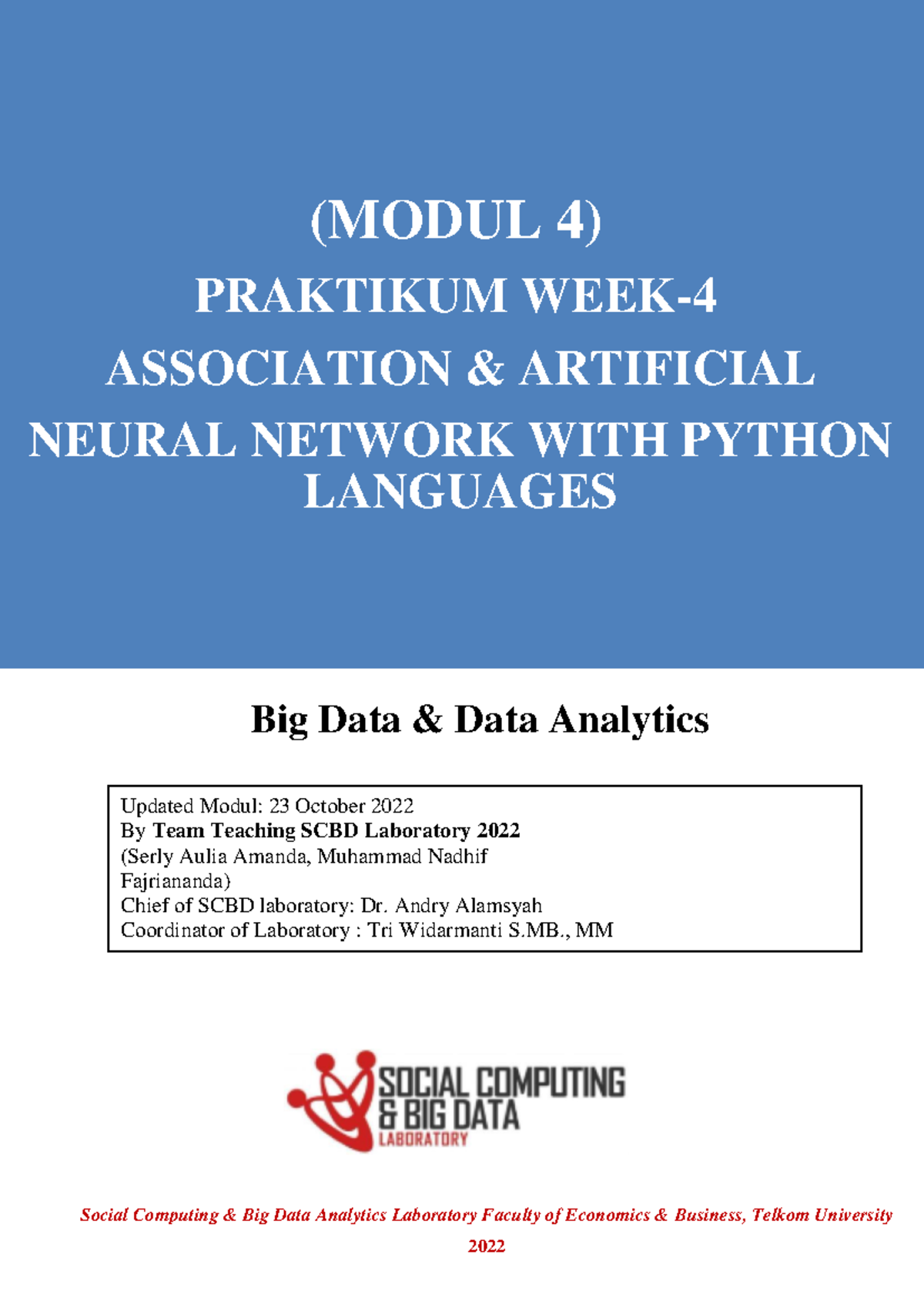 Week 4 Association Artificial Neural Network WITH Python Languages ...