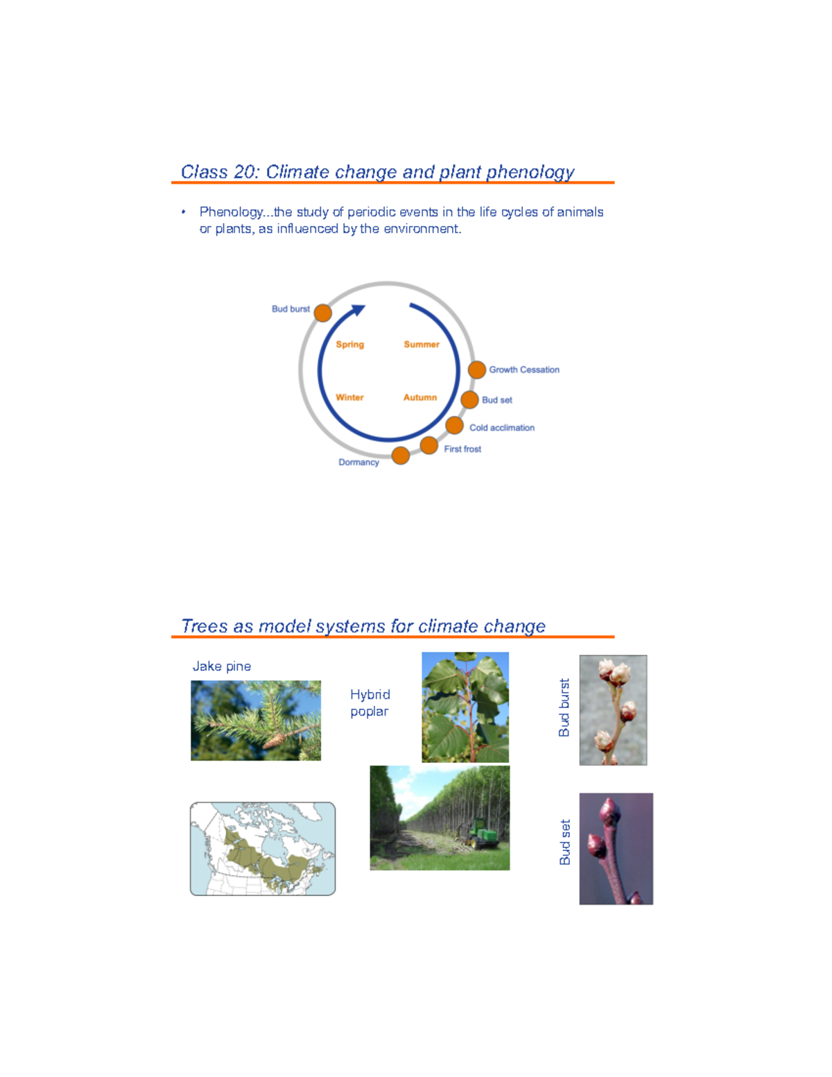 Class+20 Notes - Class 20: Climate change and plant phenology ...