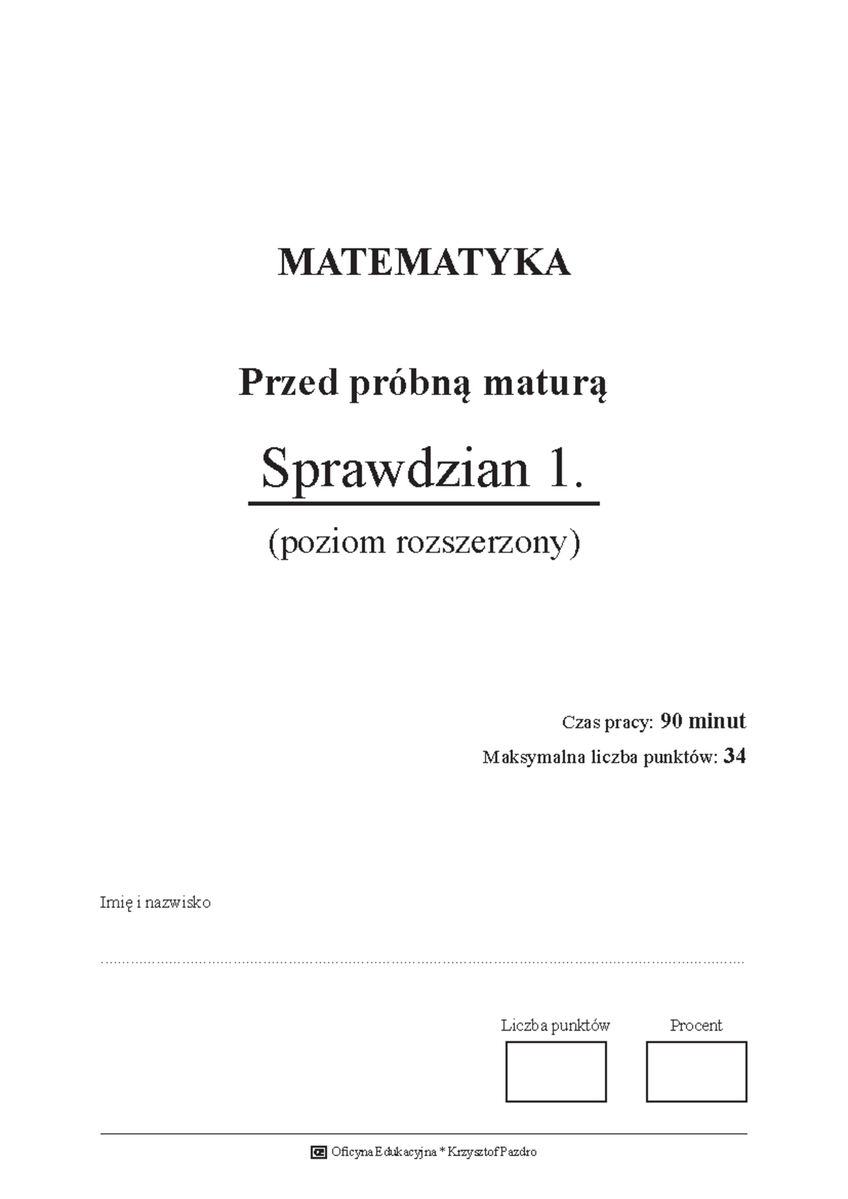 Przed probna matura roz 1 2017 - MATEMATYKA Przed próbną maturą