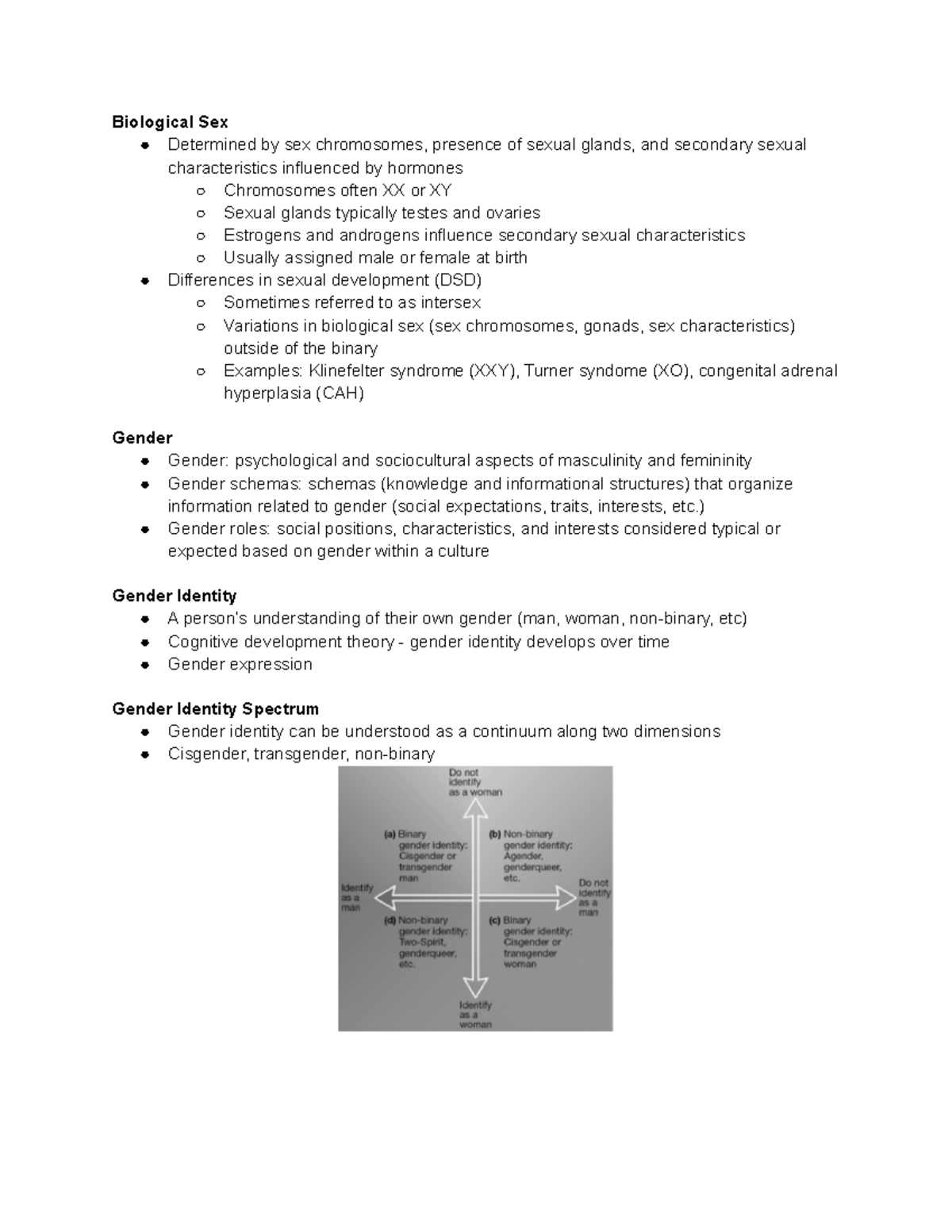 Chapter 10 Sex Gender And Sexuality Biological Sex Determined By